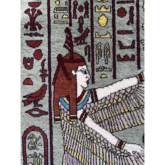 Egyptian Pharoah And Hieroglyphic Theme Rug/decorative wall Hanging - Picture 4 of 15